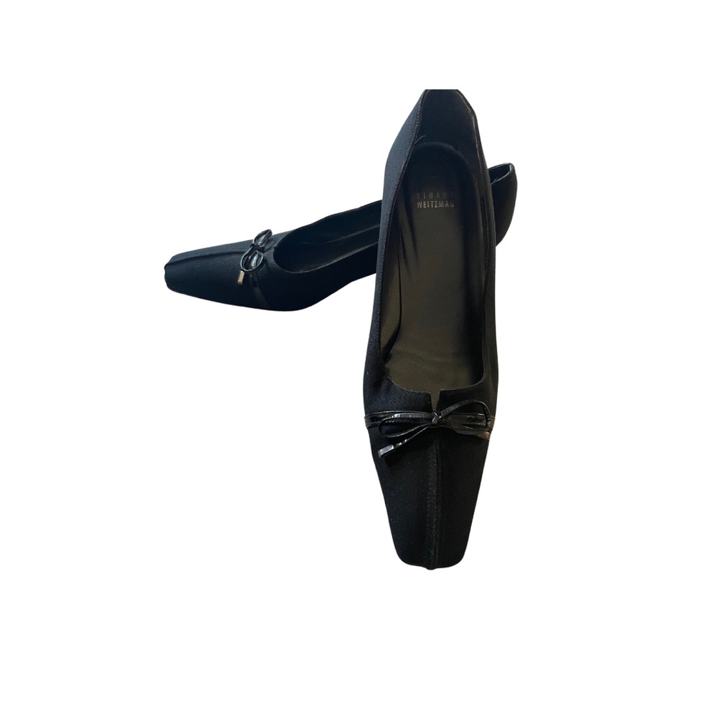 Stuart Weitzman bow tie black pumps